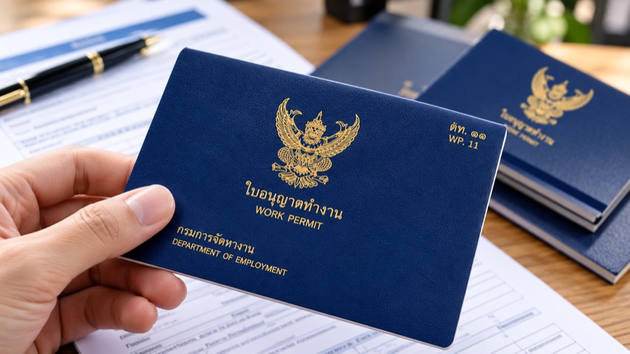 เล่มใบอนุญาตทำงาน (Work Permit) กรมการจัดหางาน